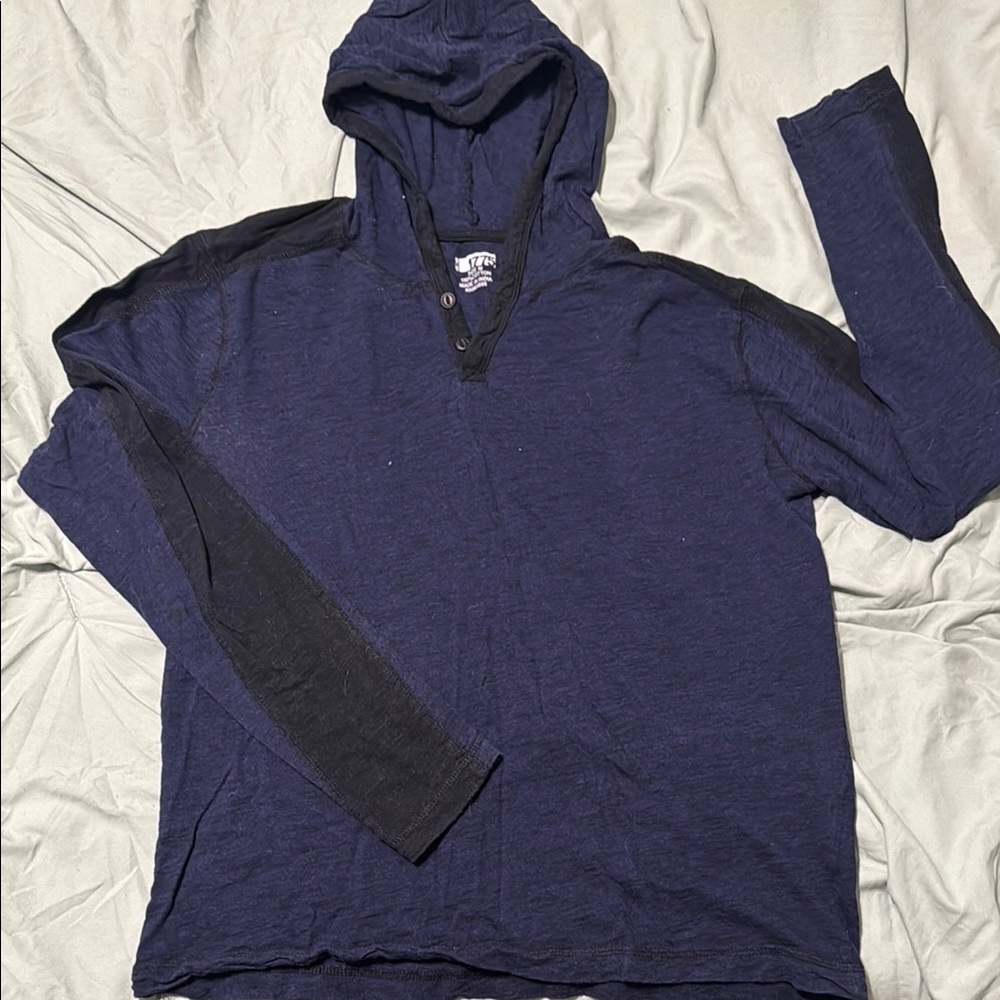 Men's Navy and Black Lightweight Hoodie